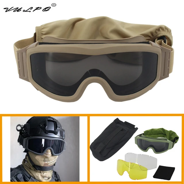 Airsoft - Gafas de protección para paintball, antivaho y resistentes al  viento, para casco táctico para senderismo, caza, CS Wargame