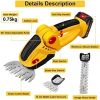 2 IN 1 Cordless Electric Hedge Trimmer 20000RPM Rechargeable Handheld Household Shrub Weeding Pruning Mower Garden Tools 2
