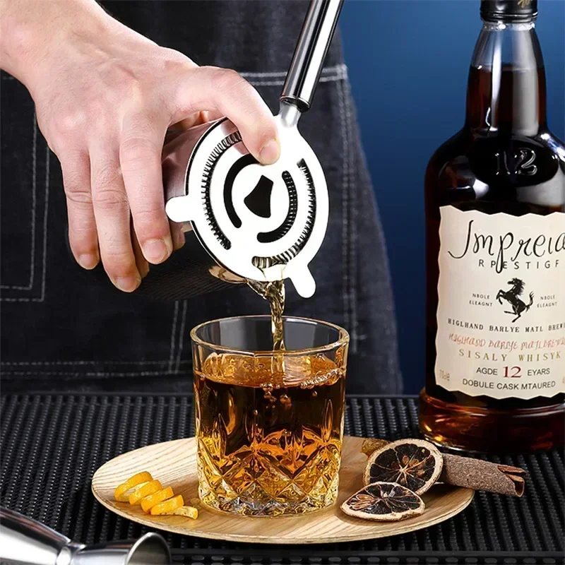 Bar Cocktail Strainer Stainless Steel Ice Filter Sprung Strainer Deluxe Mixed Drink Colander Filter Bar Accessories Cocktail Shaker Strainer