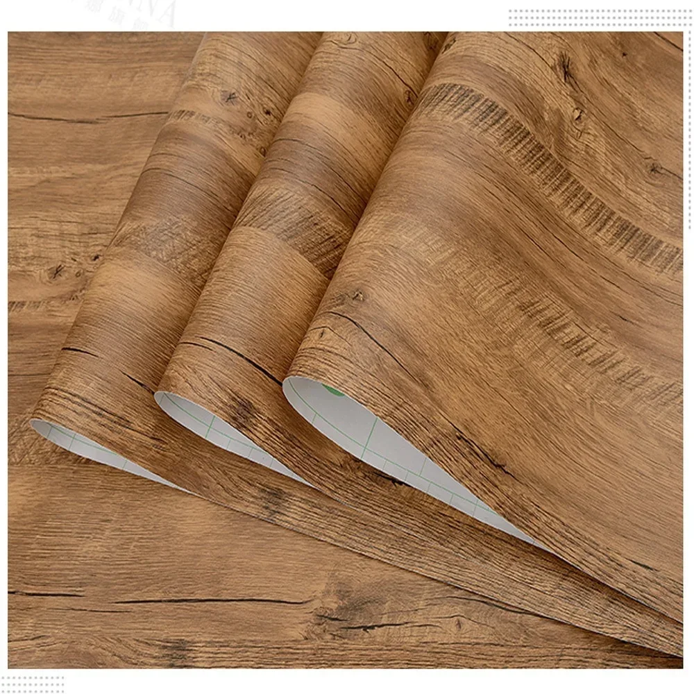 Wood Grain Peel and Stick Wallpaper Self Adhesive Rustic Removable Contact Paper Plank for Countertop Cabinets Vinyl Film Roll flooring spacers laminate wood flooring tools compatible w vinyl plank hardwood