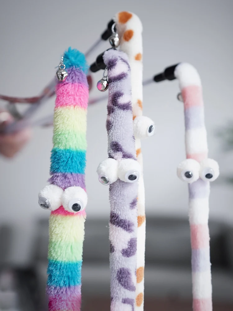 Cat Teaser Toy Feather Wand Interactive Funny Caterpillar Rod Pet Supplies