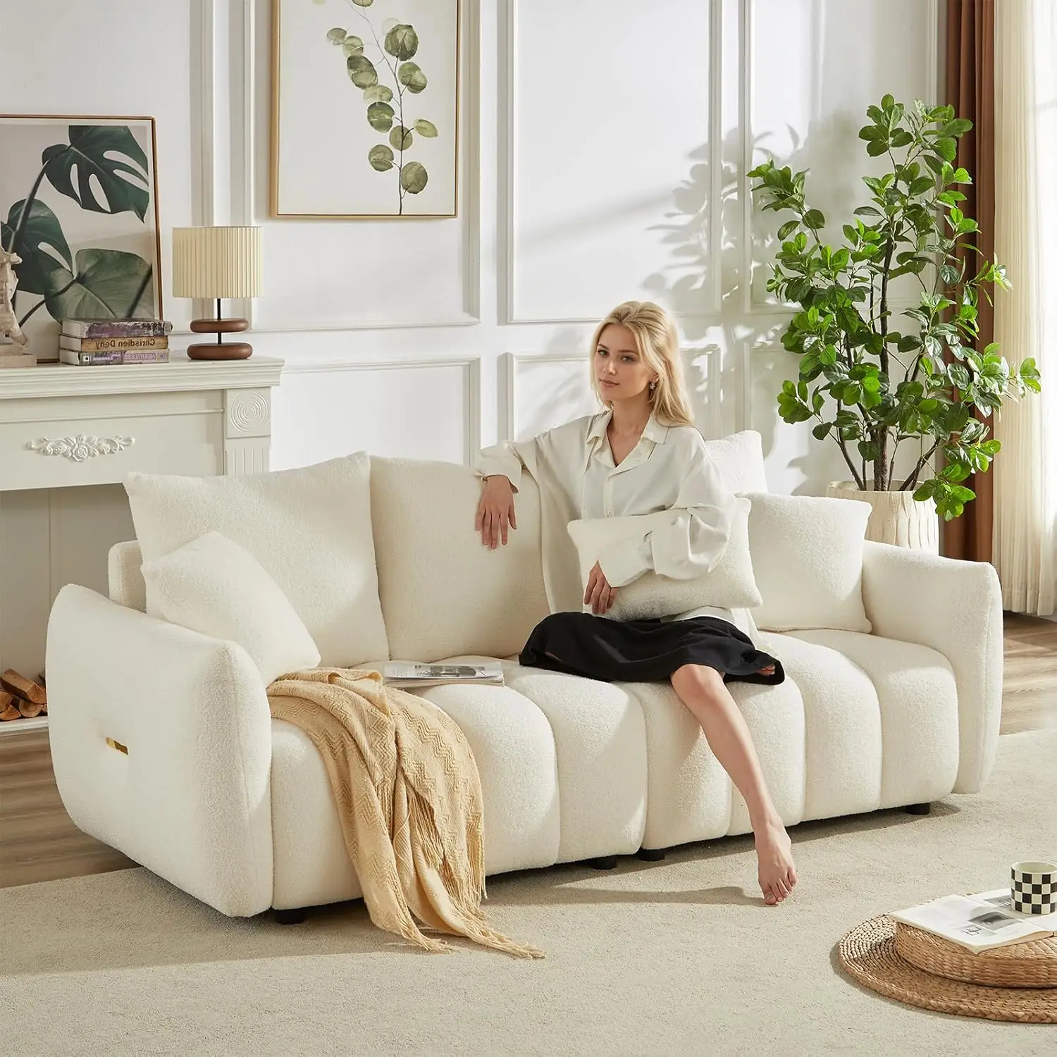 Teddy Boucle Sofa Set 5