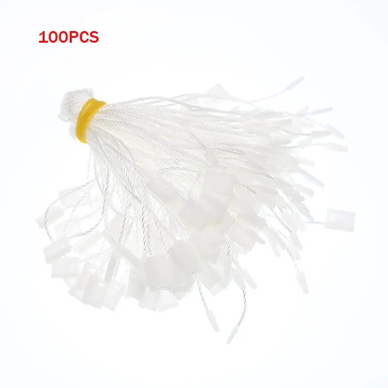 Clothing Tag Rope Clothes Lanyard Single Hand Wearing Rope Hanging Grain Plastic Square Buckle Label Polyester 100pcs
