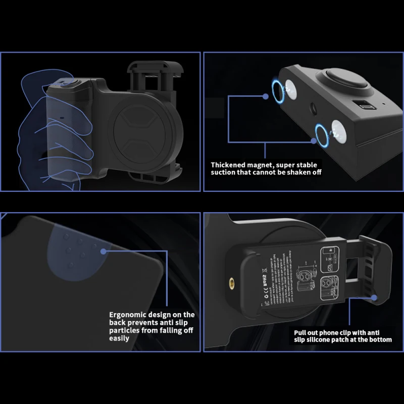 Camera Gimbal Stabilizer Wireless Handle Grip for Phone Vlog Selfie Grip Phone Holder Stabilizer 360&deg; Rotatable with 1/4 Inch Screw Hole Detachable