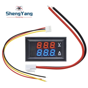 TZT Digital Voltmeter Ammeter DC 100V 10A Amp Voltage Current Meter Tester 0.28 Inch Dual LED Display Panel with Connect Wires