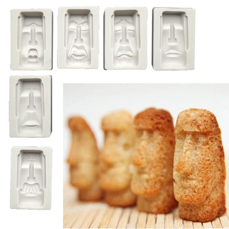 3D Moai Monolith Baking Mold Silicone Cake Decorating Tools Fondant Mould
