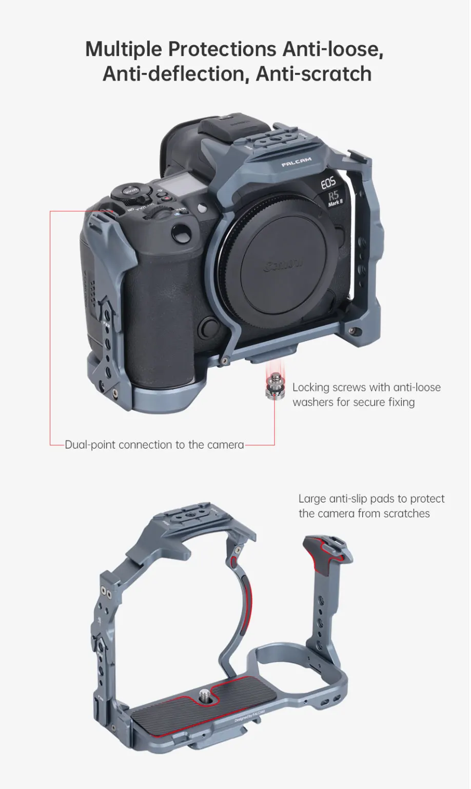 F22 F38 F50 Quick Release Camera Cage Kit for Canon R5 Mark II