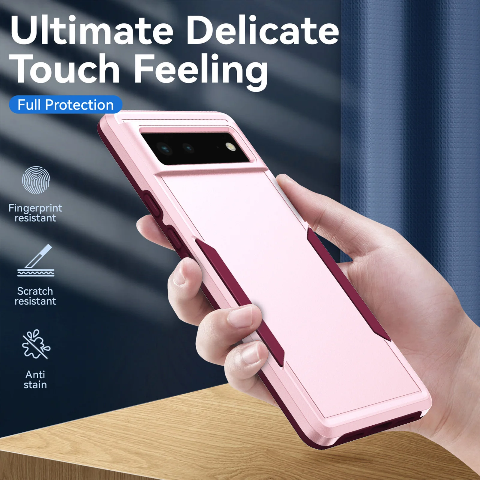 

Armor Phone Case for Google Pixel 7 Pro Hard PC and Soft TPU Shockproof Case Support Wireless Charging Protection Cover