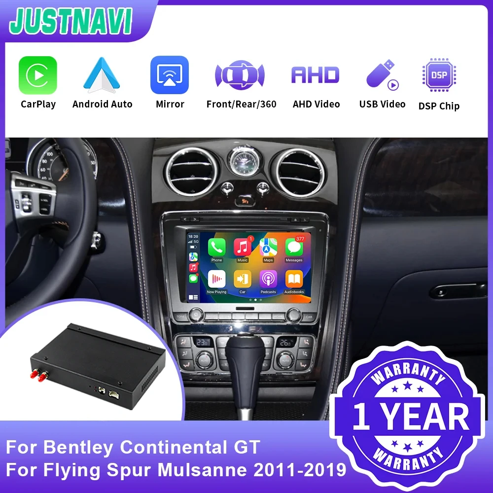 Justnavi Wireless Apple Iphone Carplay Module Box Per Bentley Continental Gt Flying Spur Mulsanne 2011-2019 Android Auto Mirror