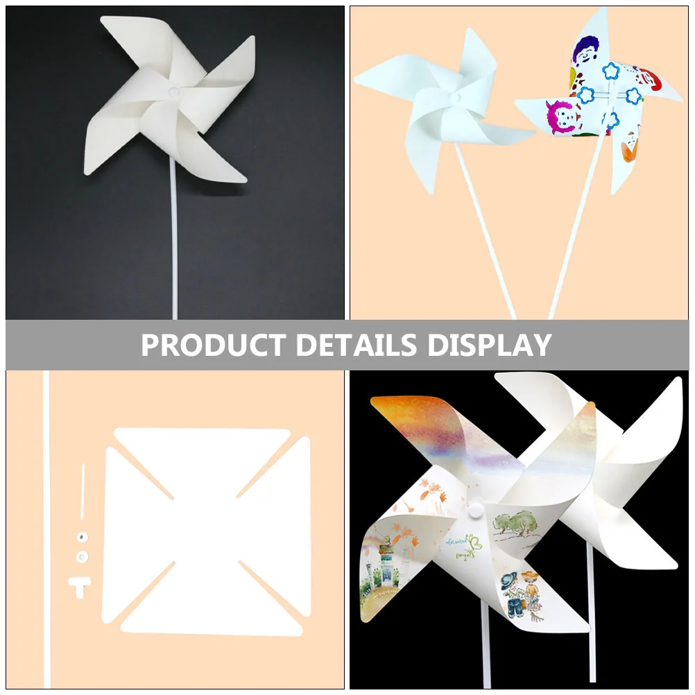 

Детская бумажная ветряная мельница Pinwheels, ручная работа, белая граффити, игрушка оптом, ветряные мельницы для сада