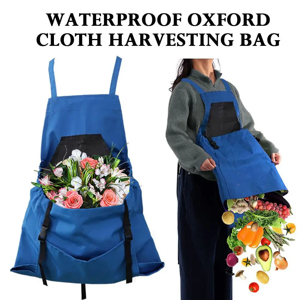 Verstellbare Garten-Ernteschürze mit Großer Tasche aus Oxford-Gewebe für Obst- und Gemüseernte