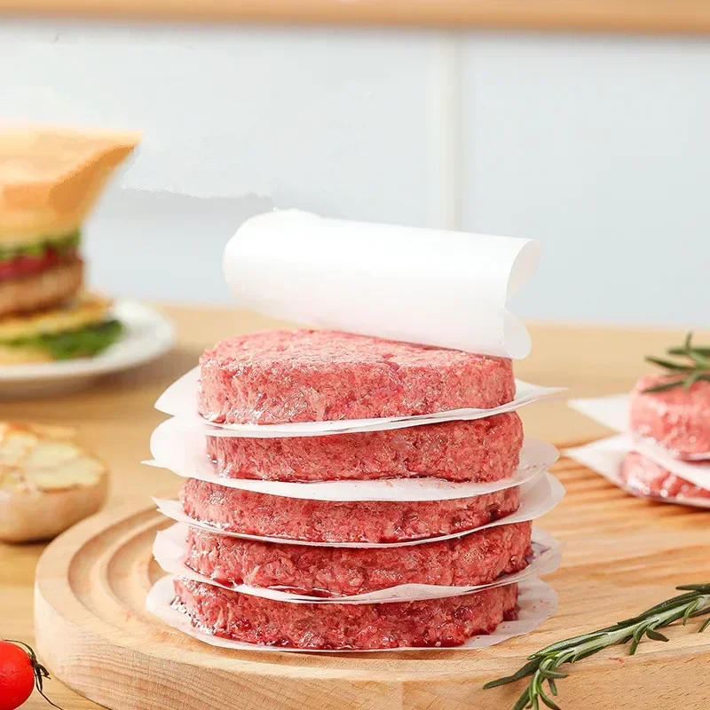 Round Hamburger Pressure Meat Paper, Oil Blotting Oven Grill Sheet, Patty Separation Kitchen Tools, 100Pcs