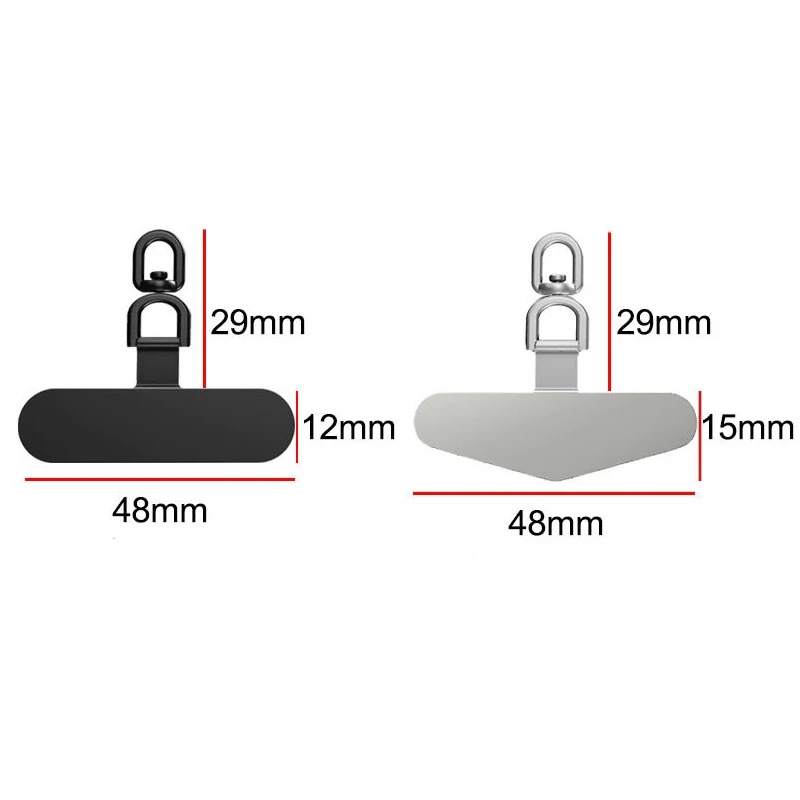 Phone Lanyard 360 &deg; Rotation Metal Clip Patch Ultra Thin Case Hanging Rope Cellphone Anti-lost Strap Fixed Gasket 2/3/4PCS