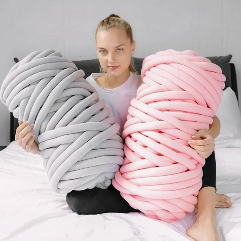 Super Chunky Yarn Arm Knitting Polyester  Thick Wool Knitting Crochet  Blanket - Yarn - Aliexpress