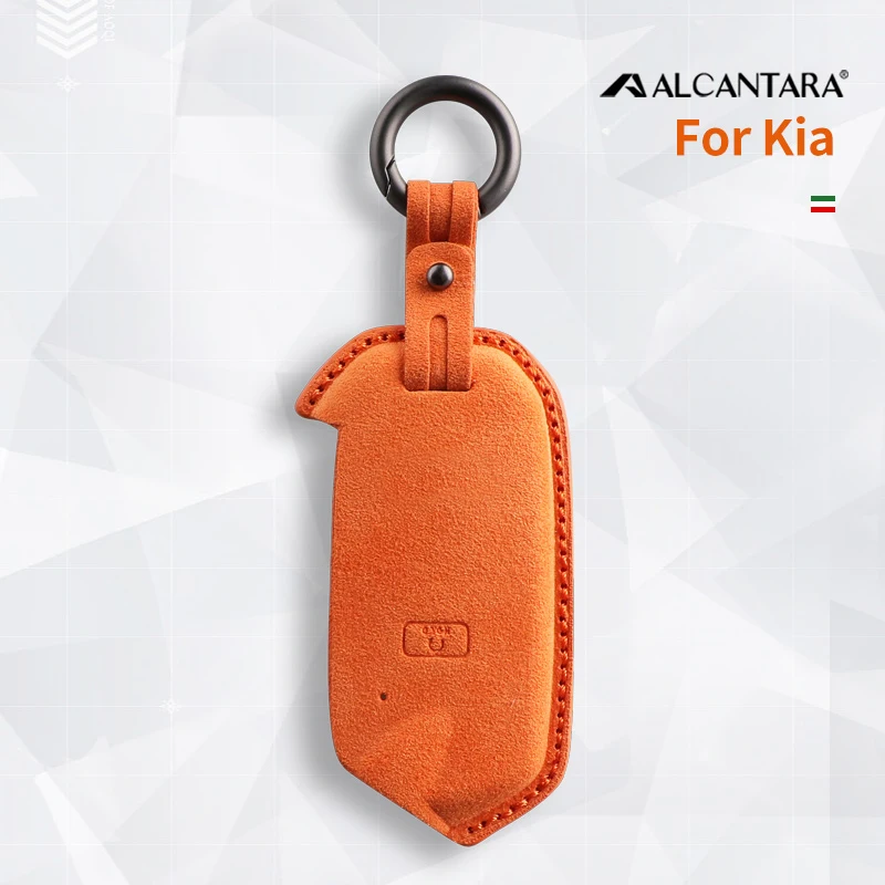 

Car Key Case Cover Alcantara Suede For Kia K900 Stinger 2023 GT CK K9 Proterctor Shell Keychain Accessories
