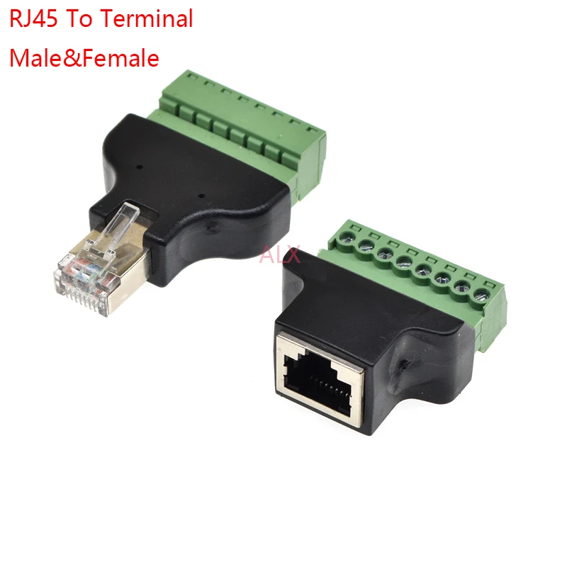 

1pcs High Quality RJ45 To Screw Terminal Adaptor RJ45 Male/Female To 8 Pin Connector RJ45 Splitter For CCTV DVR CCTV Accessories