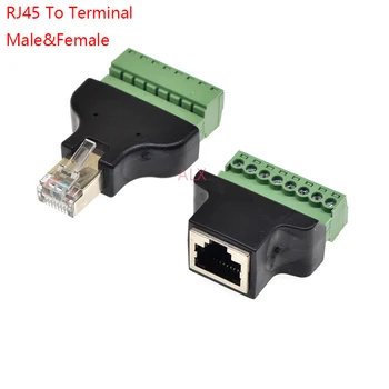 하이 퀄리티 RJ45 나사 터미널 어댑터, RJ45 수 암 8 핀 커넥터, RJ45 스플리터, CCTV DVR CCTV 액세서리, 1 개