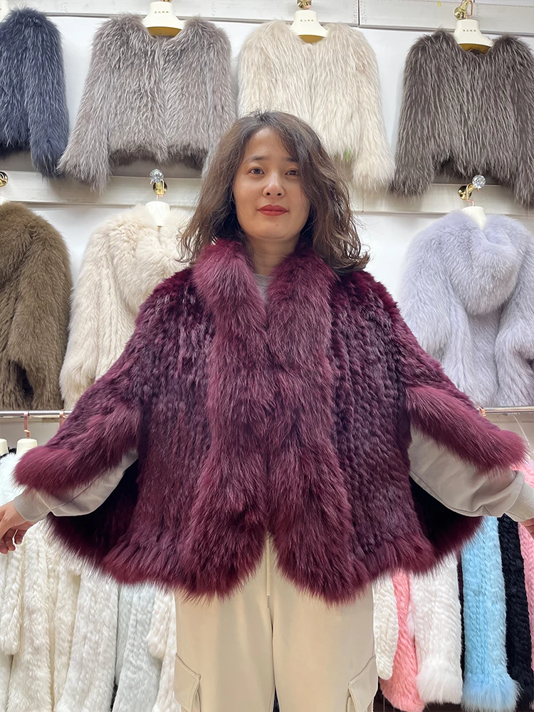 【I AM MARI】[Real Rabbit] Kerot Collar Short Fur Jacket Women's Short Chinchilla Coat Real Rex Rabbit Fur Jacket