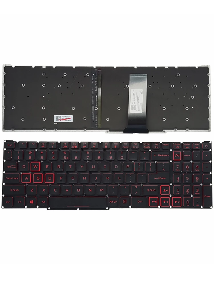 Tastiera Per Laptop Usa/Ru Per Acer Nitro 5 An515-43 An517-51 An515-54 Nitro 5 N20C1 N20C2 Retroilluminato 28Pin
