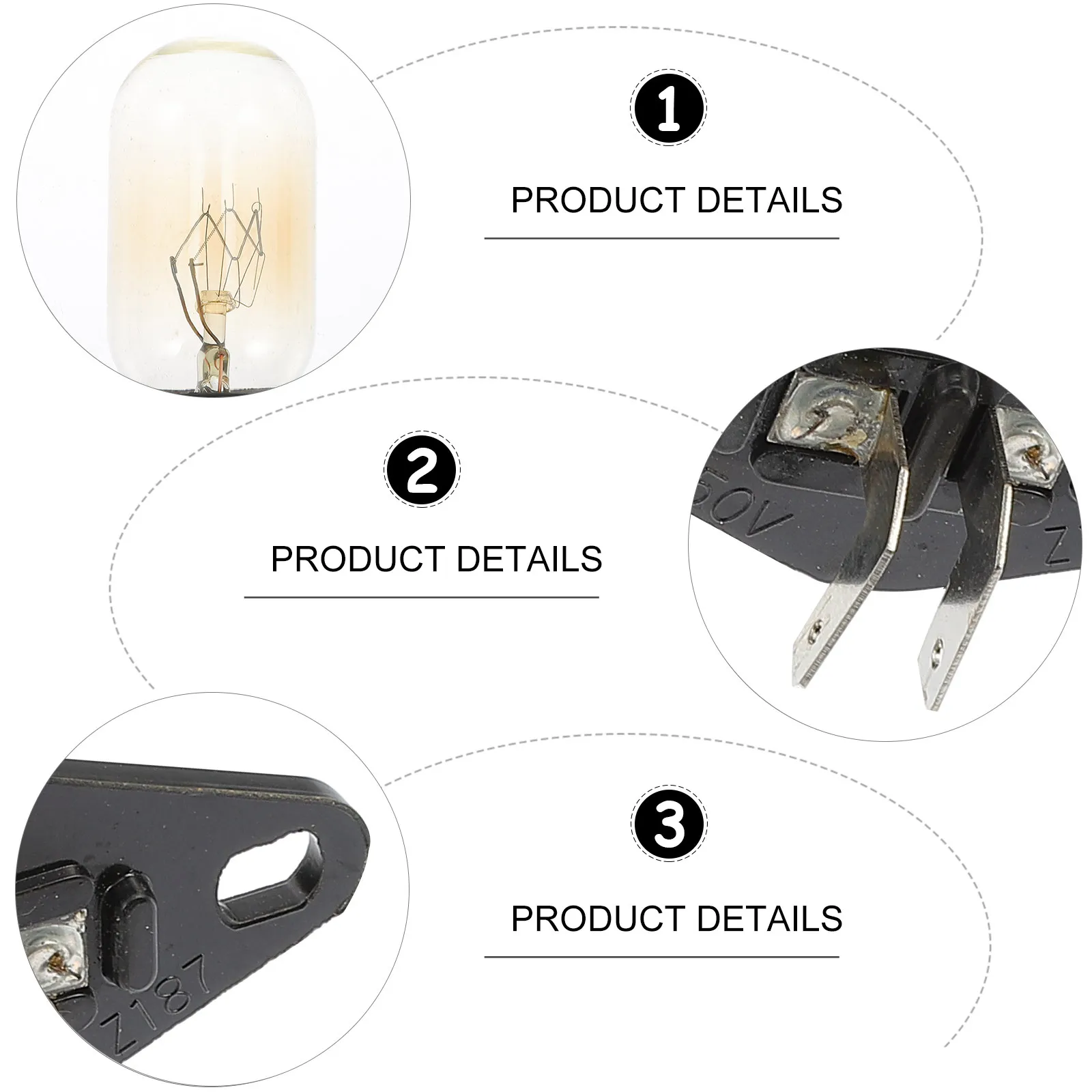 2개 전구 내열성 냉장고 오븐 전자레인지 기기 교체용 25W 깜박임 없는 장수명