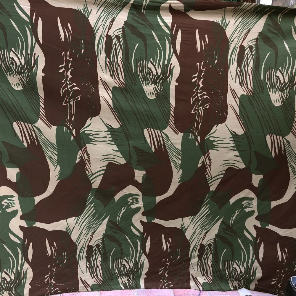 

100% Cotton Rhodesian Brush Camouflage Fabric Tactical Military Outdoor Rhodesia Camo Cloth Twill Breathable Sweat-absorbing