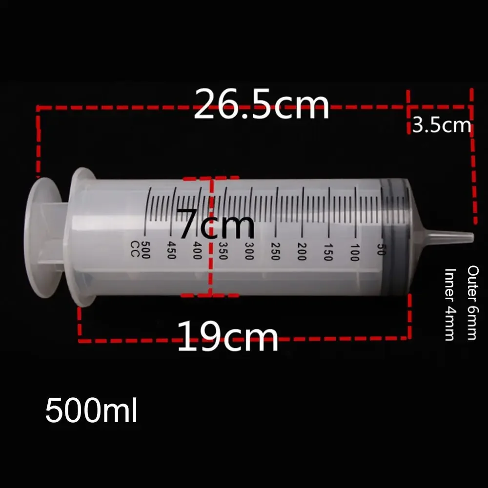 Reusable Syringe 1pc 150ml-500ml Large Capacity Pump Measuring 1.3m Tube Feeding Ink Hydroponics Nutrient