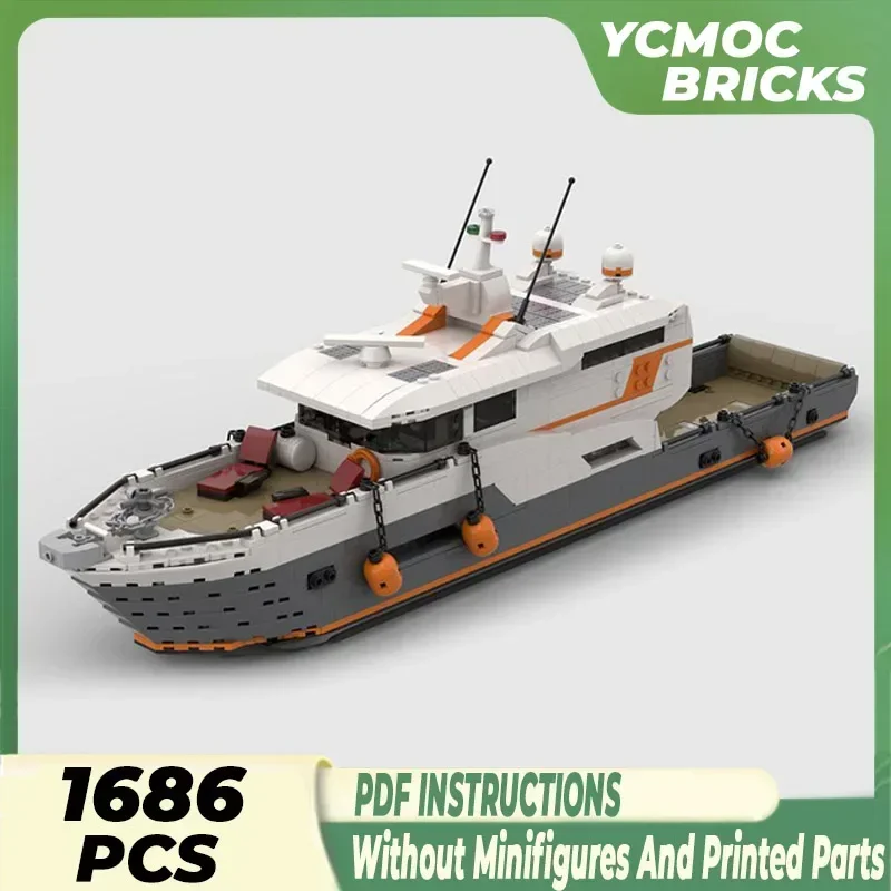 

Moc Building Bricks Military Ship Model Expedition Yacht Minifig Scale Technology Blocks Gifts Christmas Toys DIY Sets Assembly