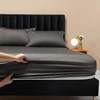 WOSTAR 100s Long Staple Cotton Fitted Sheet Elastic Mattress Cover Hypoallergenic Breathable Bed Linen Luxury Double Bed 150x200 4