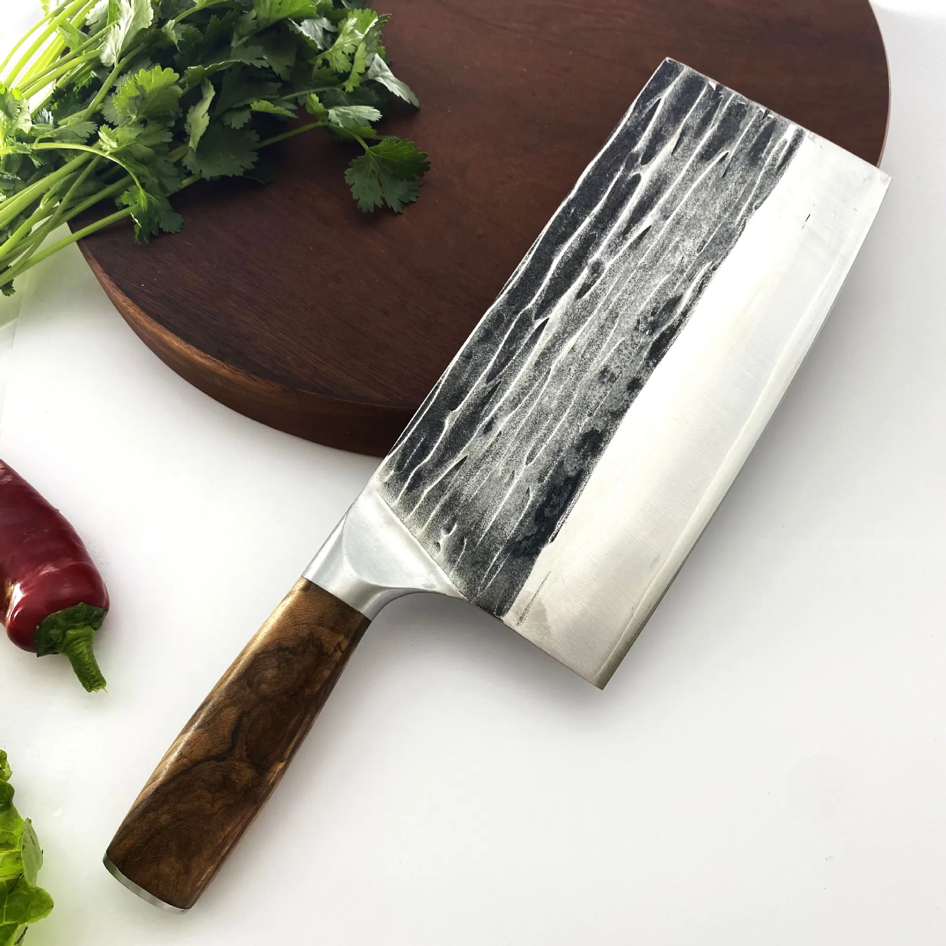 

Three-in-one Steel Kitchen Knife 9Cr18 Forged Kitchen Knife Chopping Knife Slicing Knife Household Sharp Bone Cutting Cleaver