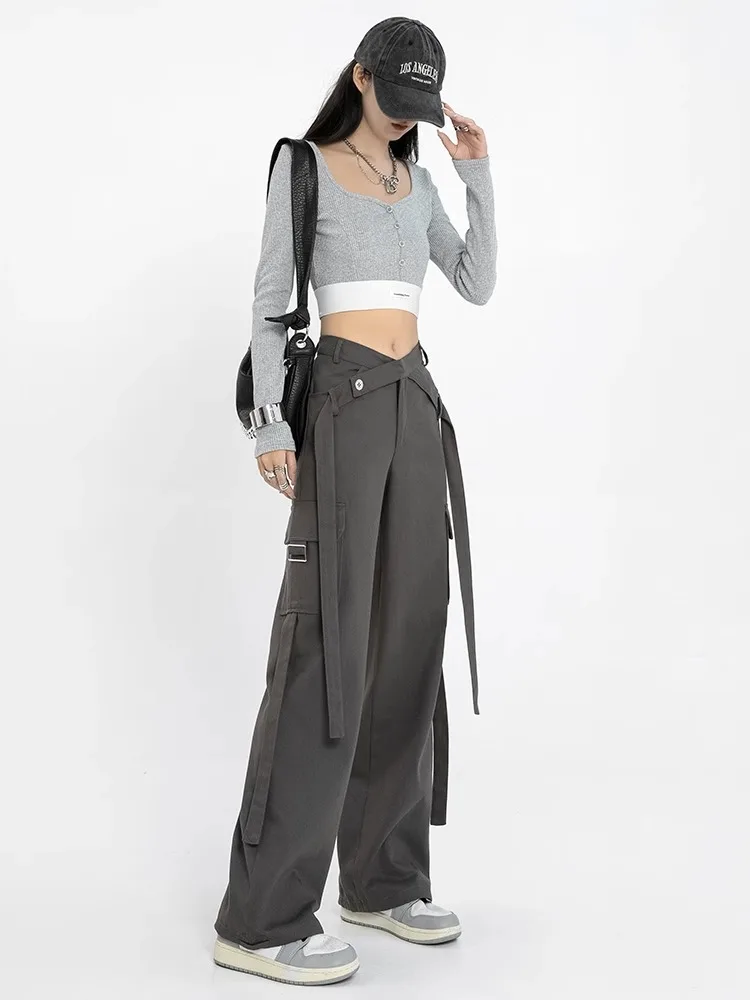 

Wide Leg Work Jeans Women's Summer Y2K Vintage High Waist Design Sensible Spicy Girls Popular Straight Leg Plus Pants