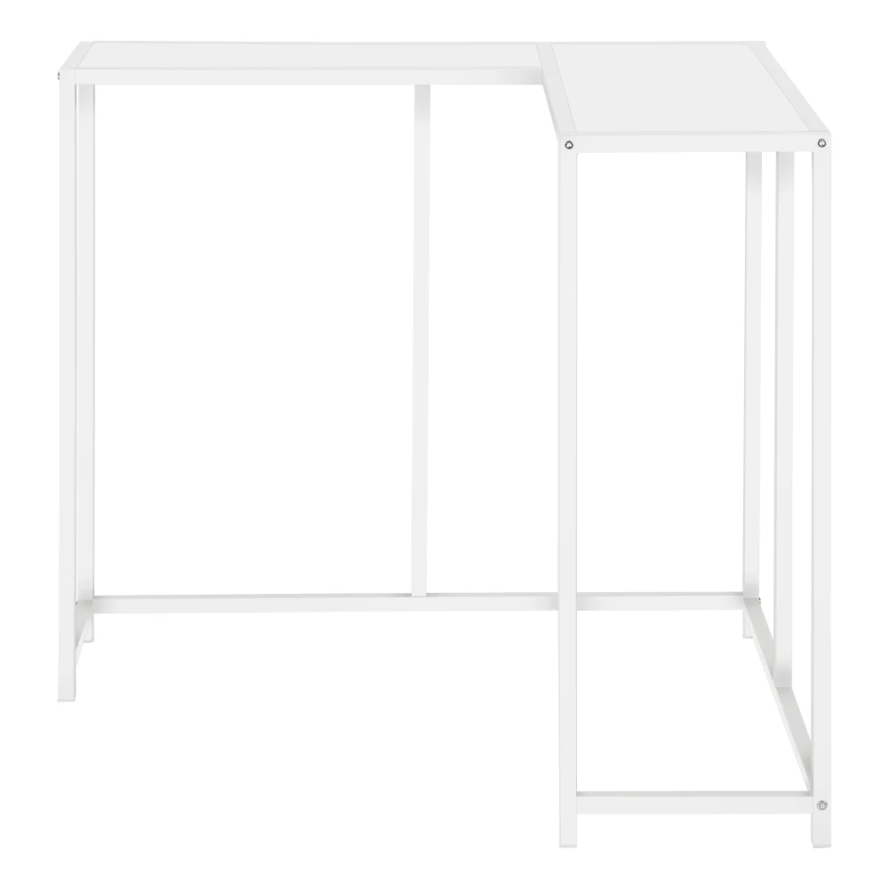 Accent Table, Console, Entryway, Narrow, Corner, Living Room, Bedroom, White Laminate, White Metal, Contemporary, Modern 5