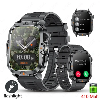 LIGE 2.01-inch HD Screen Men Smart Watch With Flashlight Outdoor Sports Men Watch IP68 Waterproof Health Monitor Call Smartwatch 1