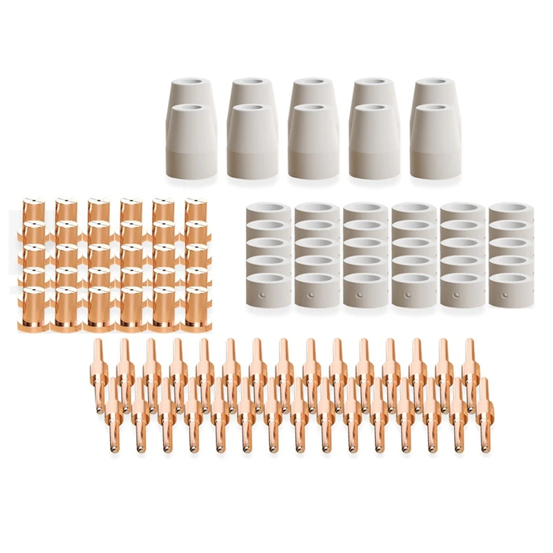 

Набор наконечников для плазменной резки 100 шт., электроды и сопла, расходные материалы, запасные части для PT31 CUT40 50 55, инструменты для плазменной резки