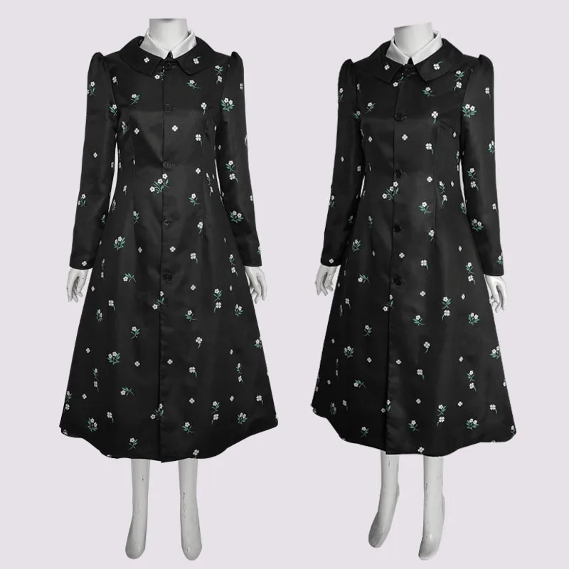 Netflix Wednesday Addams School Uniform Cosplay Costume for Adults with Wig
