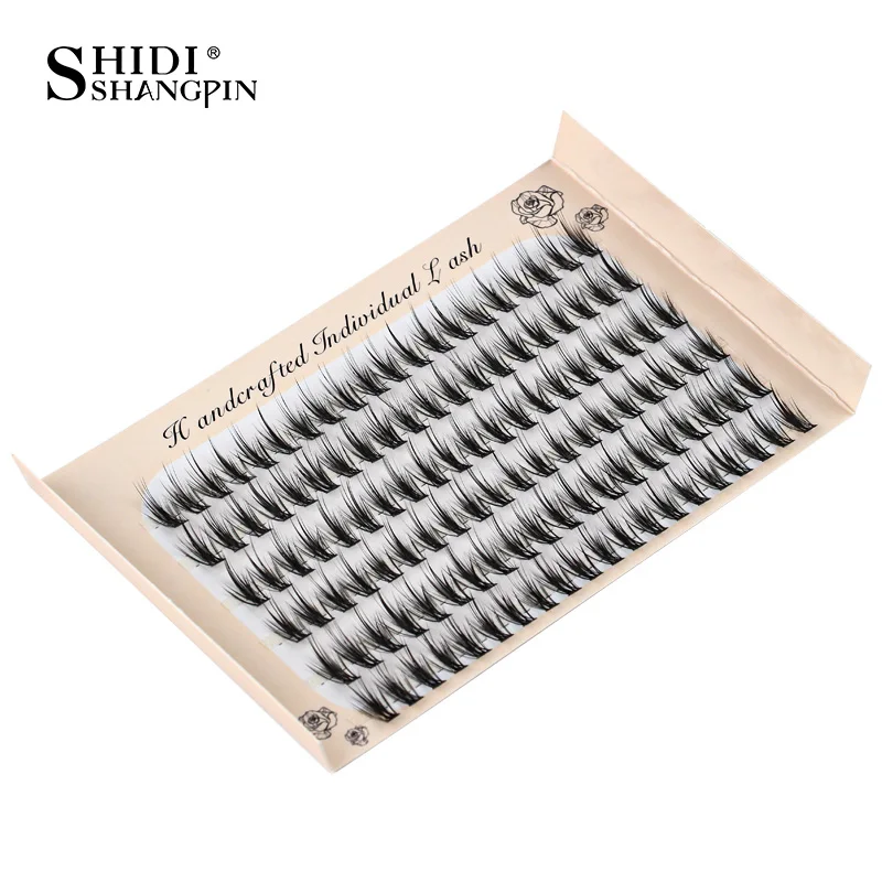 SHIDISHANGPIN Eyelashes 120 Bundles Individual Eyelash Russia Volume Eyelash Premade Fan False Mink Eyelash Mkae Up Tool