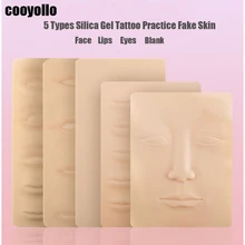 

5 Types Silicone 3D Tattoo Practice Fake Skin Eyebrow Lips Face Eyes Blank Permanent Makeup Beginner Microblading Training Skin