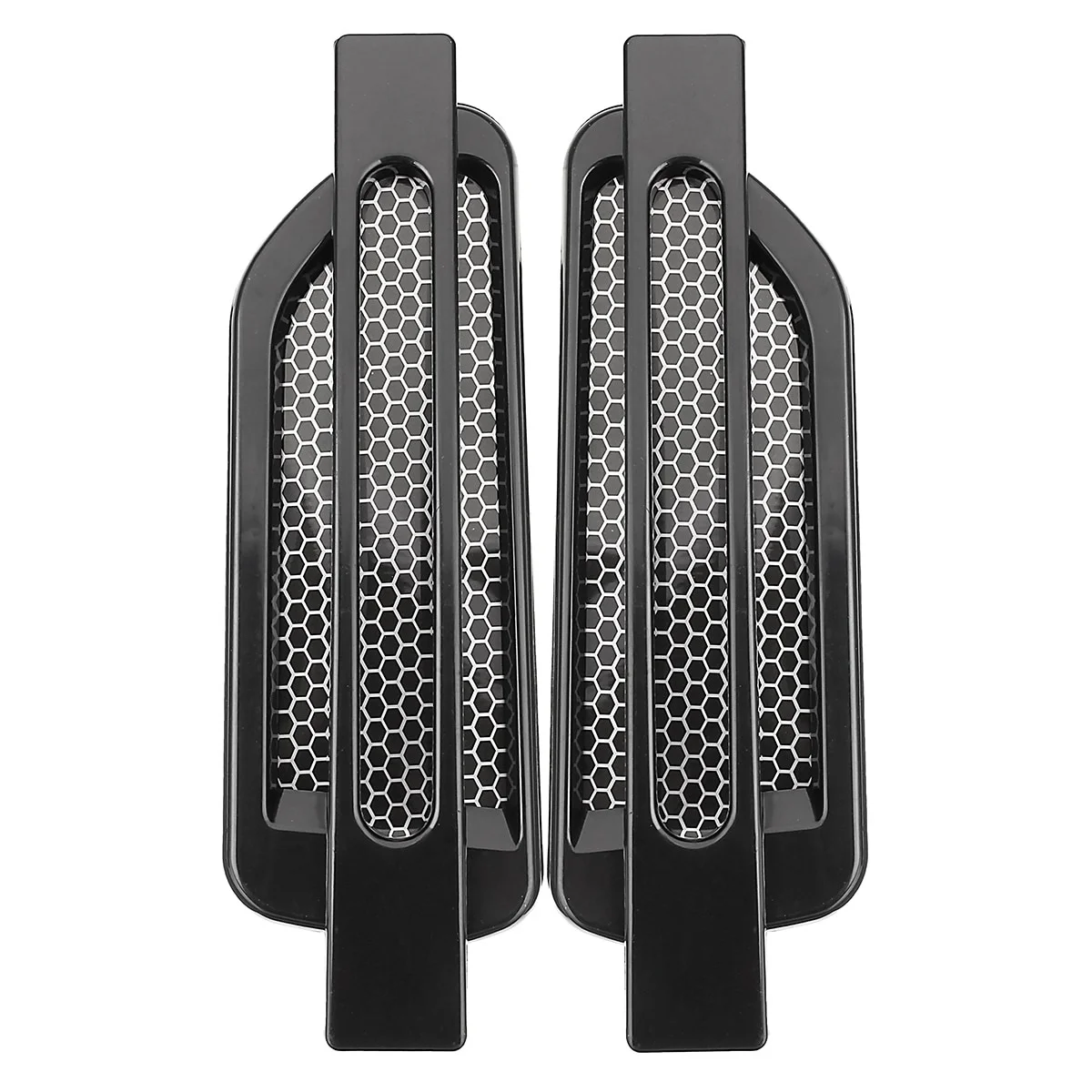 Car Fender Stickers Car Side Fender Vent Sticker Air Flow Spoiler Racing Intake Grille Trim Chrome 1pair