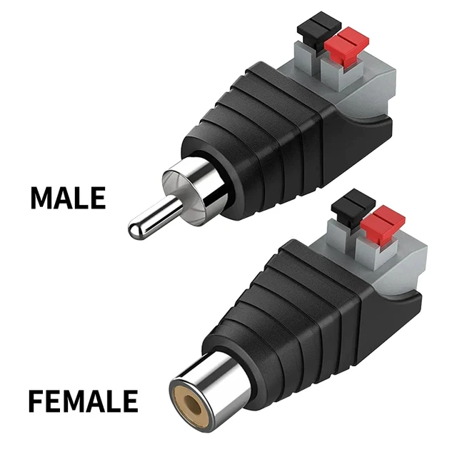 4/10/40 Pcs RCA Male to Terminal Block RCA Female to Terminal, Solderless Crimp AV Audio Video Connector for Speaker Home Theate 2