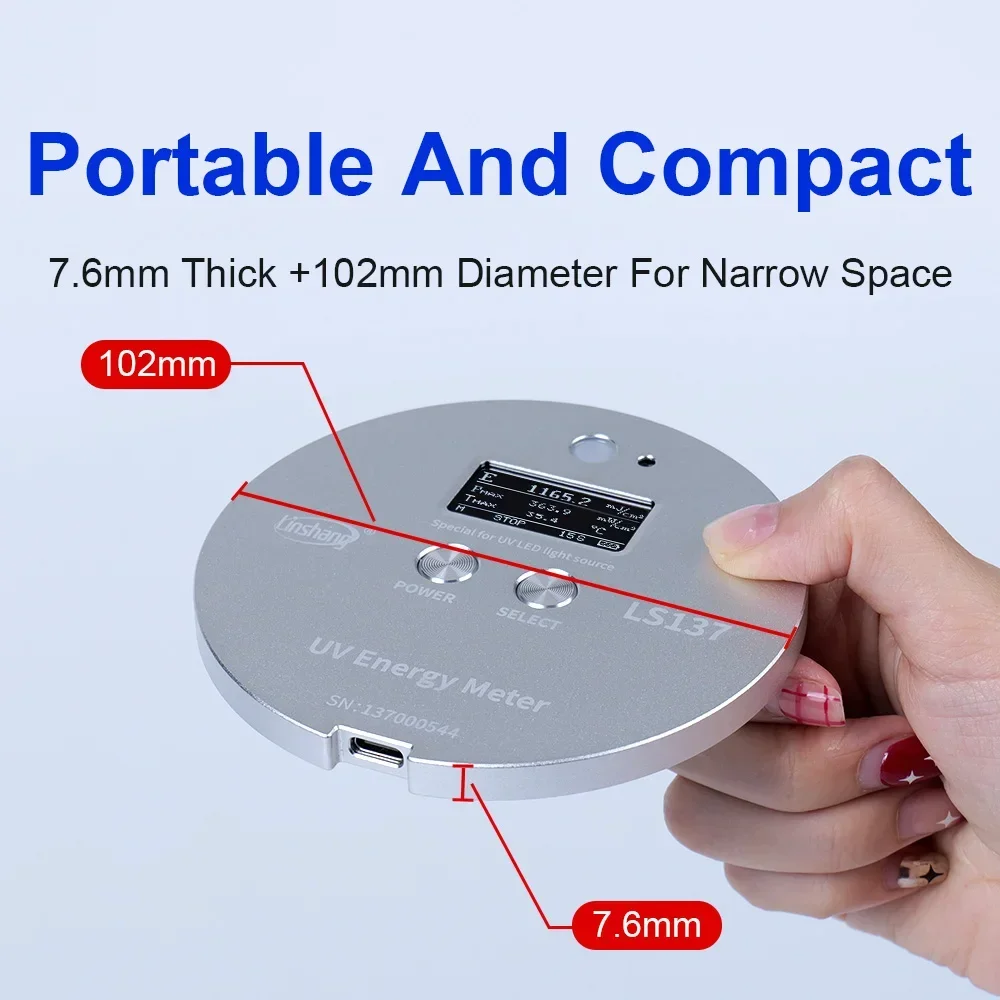 Uv Energy Meter Radiometer UVA LED Light Sources LS137 Measure Energy, Power and Temperature Ultra-small Size High Precision 4