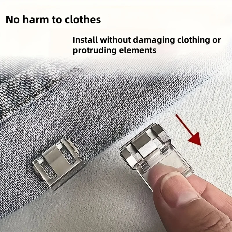 2/4/6-Pack Invisible Hem Clips - No-Sew Pant Leg Shortening Clips with Anti-Slip Grip, Seamless Adjustable Length Solution