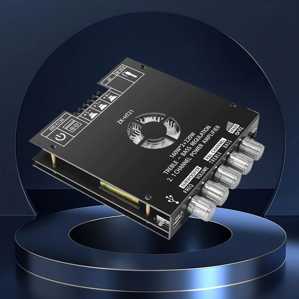 ZK-HT21 Stereo Power Amplifier Module Audio Power Amplifier Module with Subwoofer TDA7498E 2.1 Channel HiFi Bluetooth-Compatible