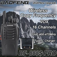 2PCS Baofeng BF-888S Pro Walkie Talkie Long Range Wireless Copy Frequency Type-C Portable 5W 16CH UHF400-470MHz Ham 2Way Radio 2