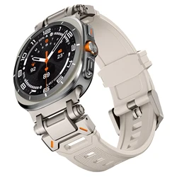 Sports TPU Rubber Strap - Soft Silicone Band, No - Gaps Design Bracelet Correa - Galaxy Ultra 47mm (Titanium starlight)