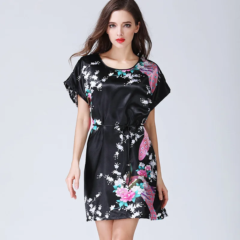 

Night Skirt Female Summer Korean Student Cute Dress Plus Size Home Service Feminine Women's Ice Silk Pajamas Can Be Worn Outside