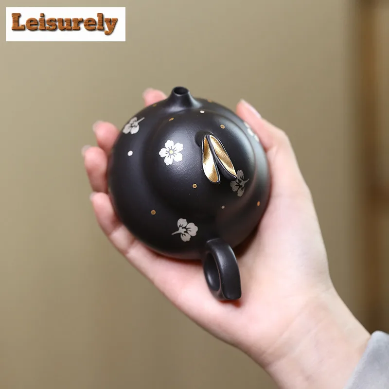 140ml High-end Yixing Purple Clay Teapots Handmade Rabbit Pot Raw Ore Black Mud Kettle Chinese Zisha Tea Set Tea Services Gift