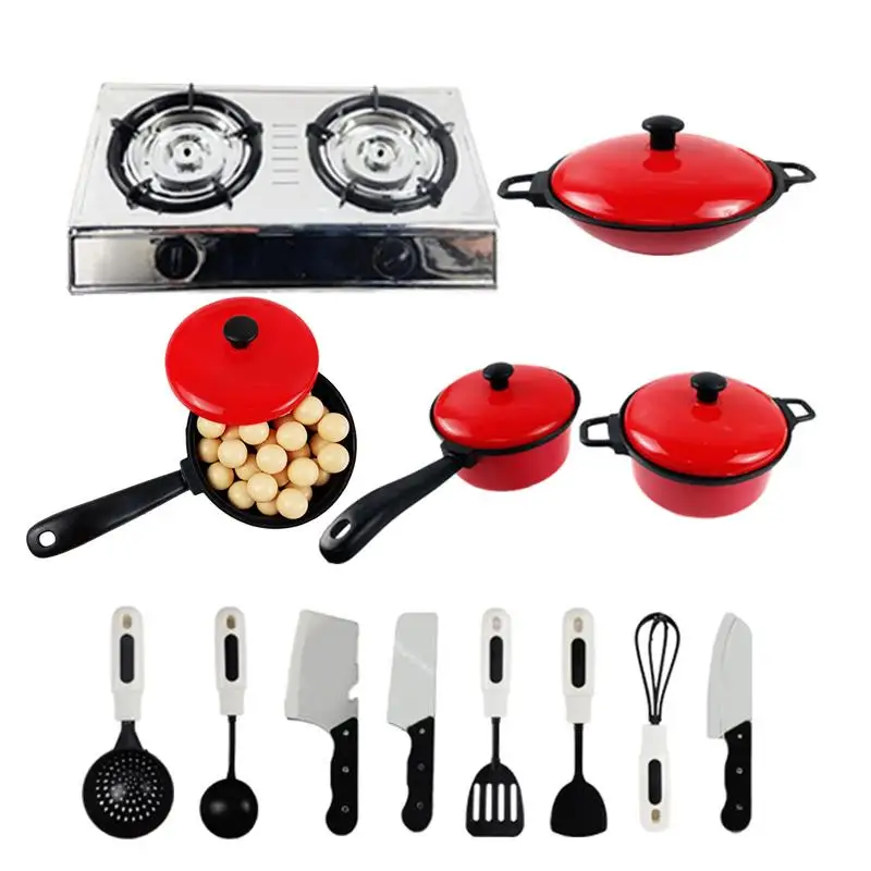 13Pcs Kitchen Toy Set Children's Kitchen Cookware Tableware