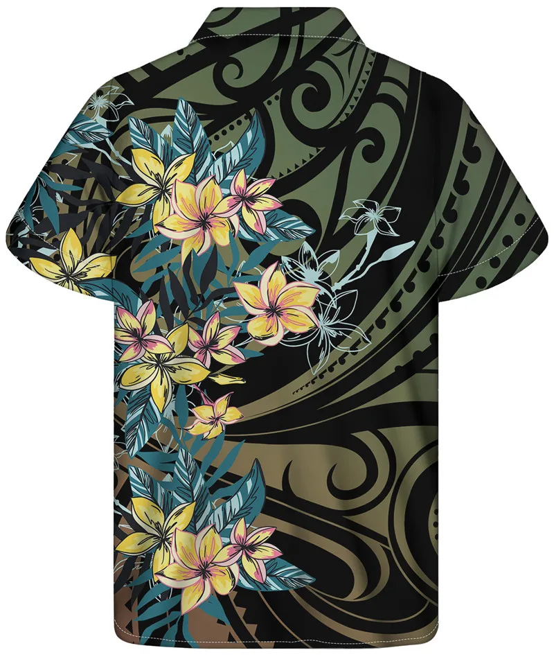 Comfortable Mens Mens Cheap T Shirts High Quality Polynesian Tribal Black Background Gold Stripe Print