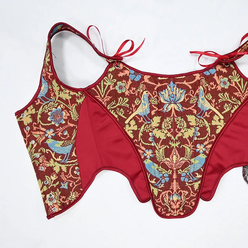 Damen Luxus Patchwork Korsett-Top Vintage Tierdruck Mieder Stahlkorsett Rückenschnürung Bühnenkostüm Formgebende Weste Übergröße – Detail 35