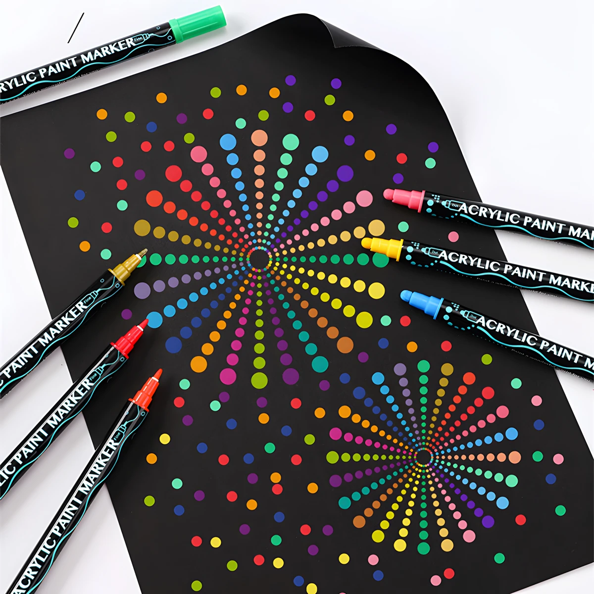 12-36 Colors Acrylic Paint Marker Pen Dual Tip Art Painting Dot Pen Portable Coloring Drawing Student Gift
