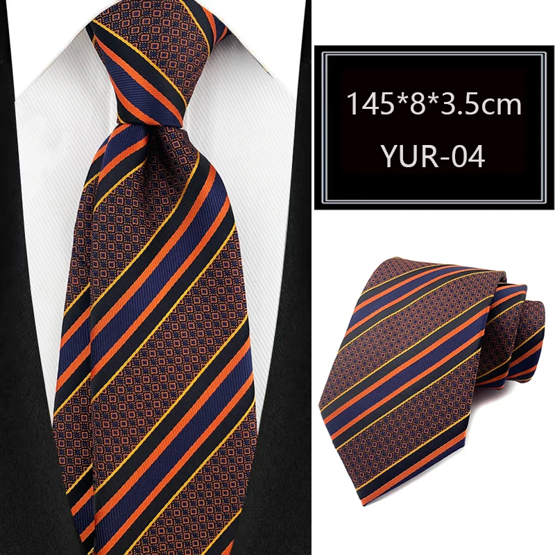 Luxuriöse 8CM Herrenkrawatte mit Streifen, Jacquard-gewebte Krawatte für Geschäft, Hochzeit und Party – Detail 6